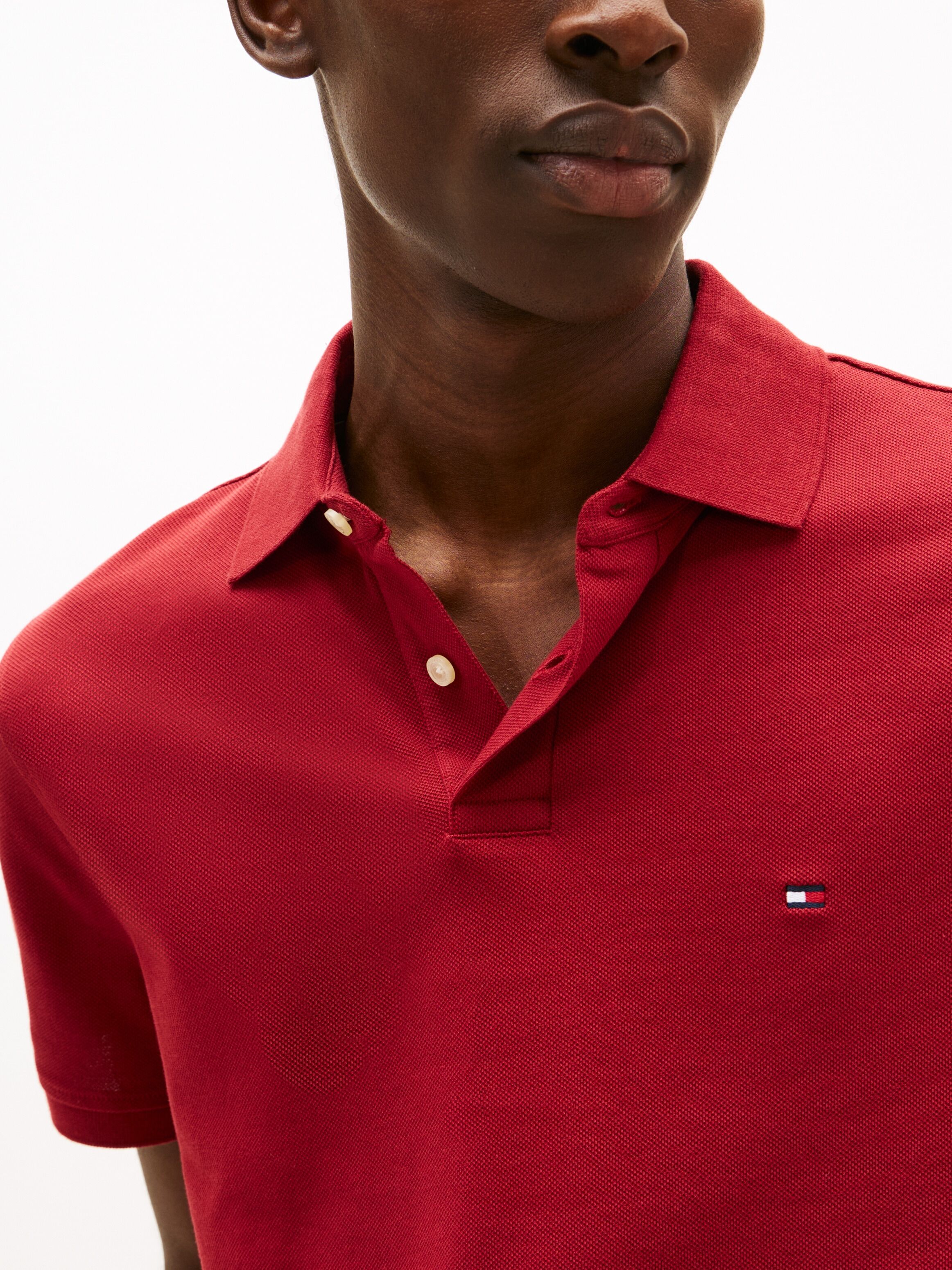 Poloshirt TOMMY HILFIGER "1985 REGULAR POLO", Herren, Gr. M, rot (regatta rot), Piqué, Obermaterial: 96% Baumwolle, 4% Elasthan, hoch geschlossener Ausschnitt, Shirts Poloshirt, aus Piqué regatta rot M