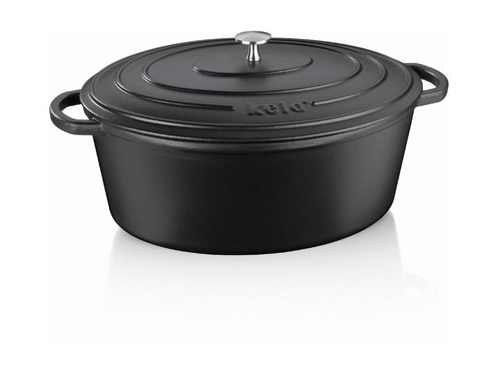 Bräter KELA Bräter oval 36 x , schwarz, B:36cm H:15cm Ø:36cm, Töpfe, Bräter