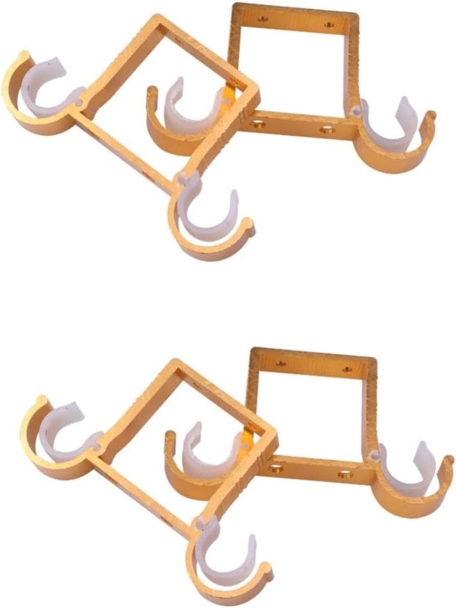 Set van 4 gouden gordijnroede houders van aluminiumlegering
