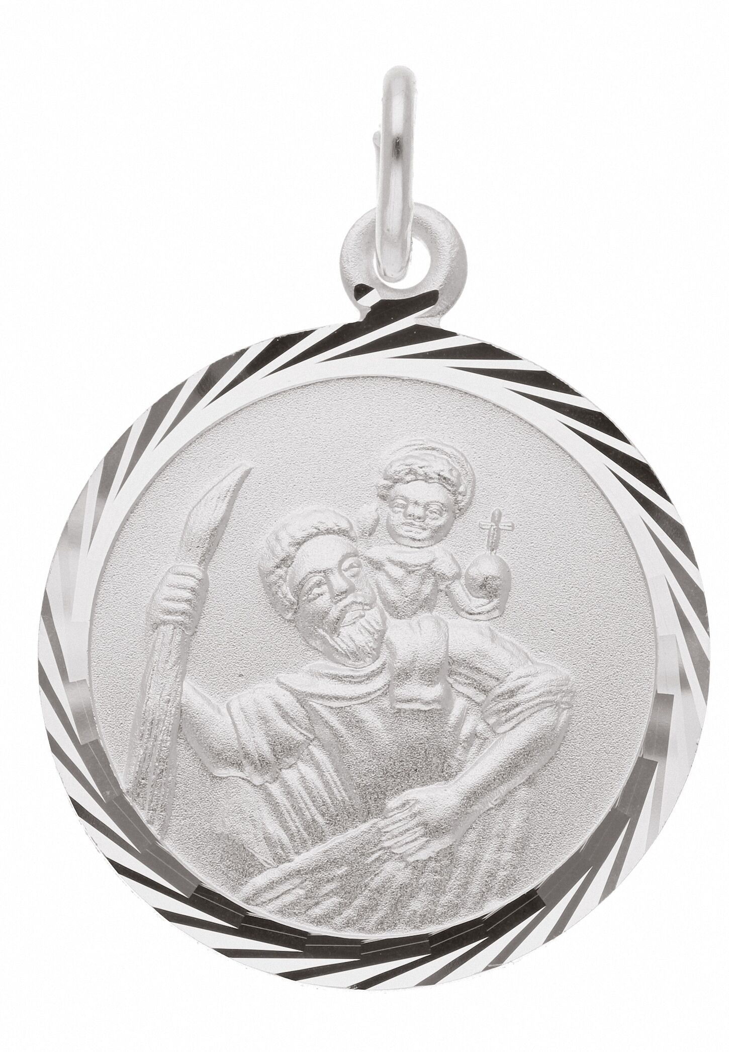 Kettenanhänger ADELIA´S "925 Silber Anhänger Christophorus Ø 16 mm", silber, Schmuckanhänger, Damen, Silber 925 (Sterlingsilber), Kettenanhänger