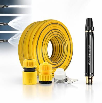 LightInthebox 1 Set Home High-Pressure Car Wash Water Gun, Powerful Garden Hose Pressure Booster, 360° Adjustable, 3 Spray, and 5/10m Hose For Watering Plants And Vegetables, and Car Washing