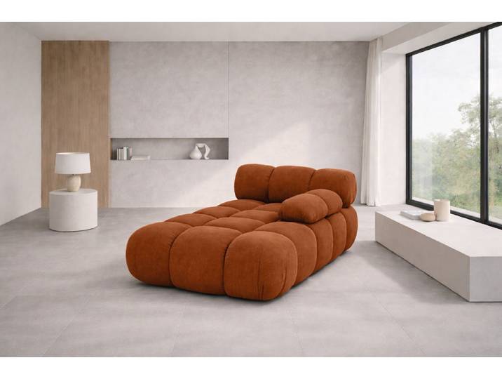 Kaiser Möbel Chaiselongue modular für Wohnzimmer, Veloursstoff Salvador, Selia, Chaiselongue, Veloursstoff Salvador,Teil eines Modulsystems,moderne, elegante Optik