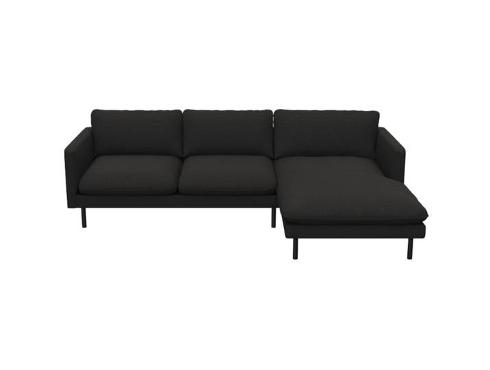 Komfortables Sofa Valentino Stoff dunkelgrau B 165 cm T 253 cm - Sofa