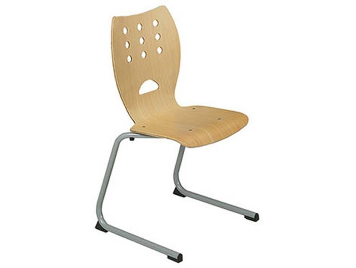 Chaise collectivités Collectiva Métal finition Hêtre - Pieds luge aluminium
