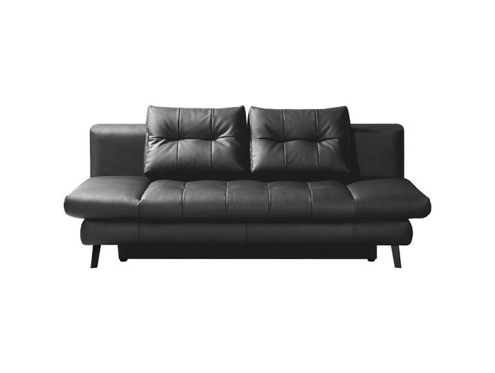 Novel Schlafsofa Liane, Anthrazit, Metall, Echtleder, Rindleder, 2-Sitzer, 209x94x94 cm, Lederauswahl, Wohnzimmer, Sofas & Couches, Sofas, Ledersofas