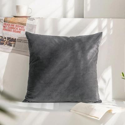 Uplift Treasures Gray Velvet Cushion Cover Soft Decorative Sofa Pillow Cover c 17.72 17.72 In