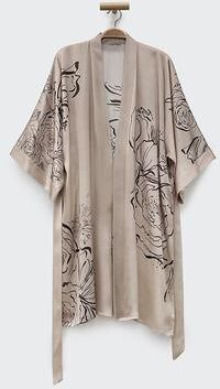 KIM + ONO Jia Art Washable Silk Lightweight Short Kimono   KIM+ONO - natural / one size