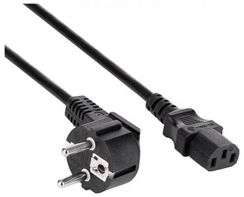 Akyga Strom Anschlusskabel [1x Schutzkontakt-Stecker - 1x Kaltgeräte-Buchse C13] 1.5 m Schwarz