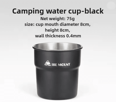 Inspire Essentials Stainless Steel Camping Cup Outdoor Beer Mug With Storage Bag black