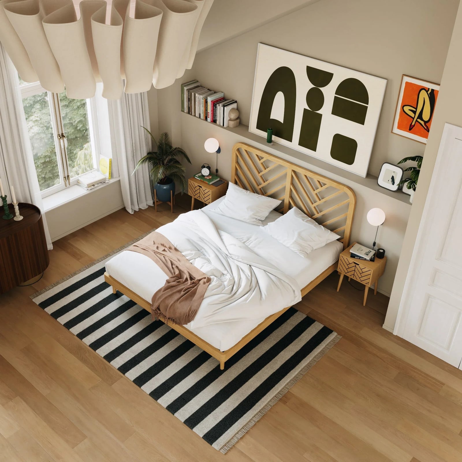Hypnia Ali minimalist houten bed van FSC-gecertificeerd grenenhout in bruin