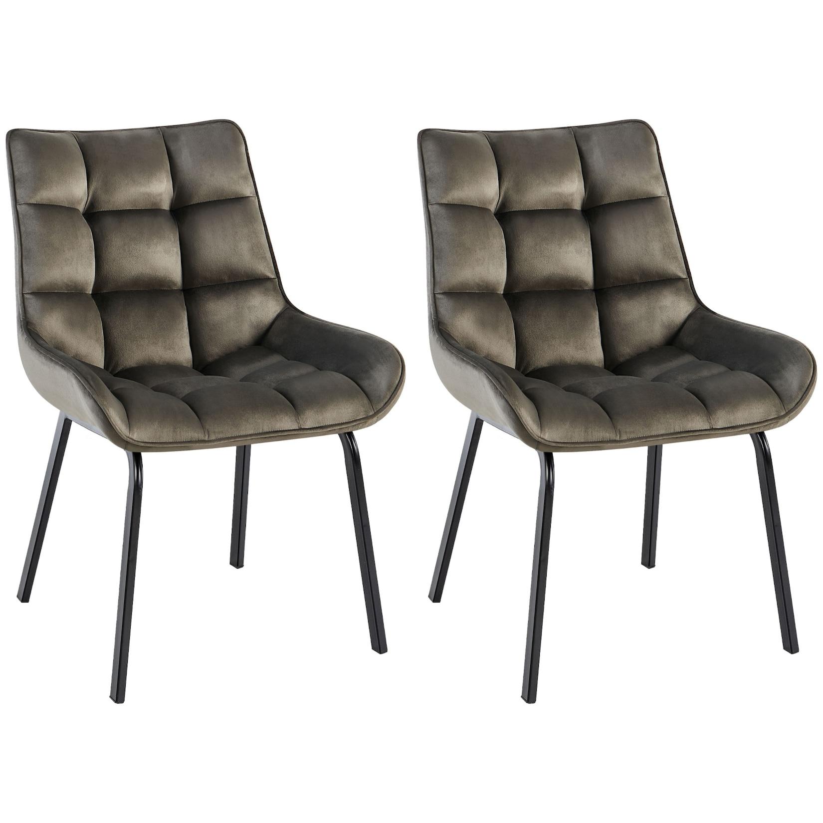 CLP 2er Set Stuhl Saranda Samt - Farbe: anthrazit, Material: Samt