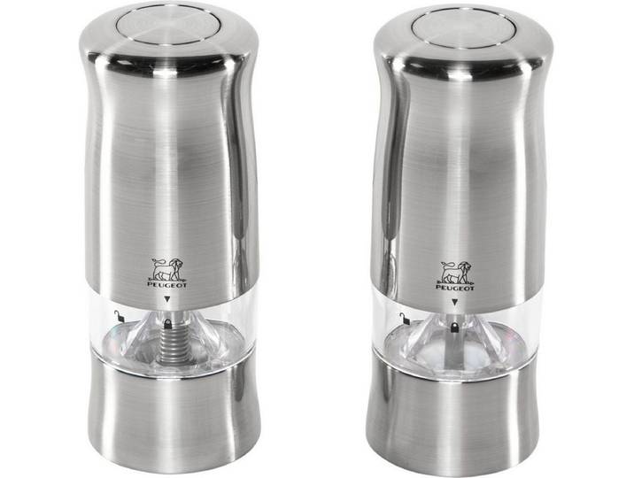 PEUGEOT Gewürzmühle Zeli Duo PM+SM Z elektrisch silber 14 cm