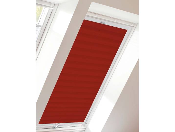 Dachfensterplissee SUNLINES Young Style Crush, Führungsschienen, Blickdicht , rot (rot, weiß), B:77,6cm H:93,9cm, Obermaterial: 100% Polyester, Plissees, Dachfensterplissee, mit Führungsschienen