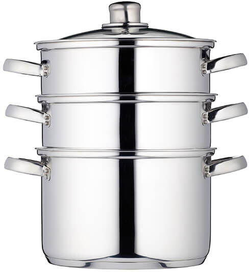 KitchenCraft Stainless Steel Three Tier 22cm Steamer