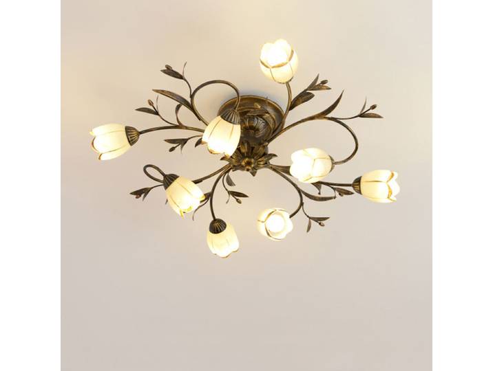 Plafonnier en forme de fleur rétro rural, style américain, style européen moderne, salon et chambre à coucher, luminaires de style français