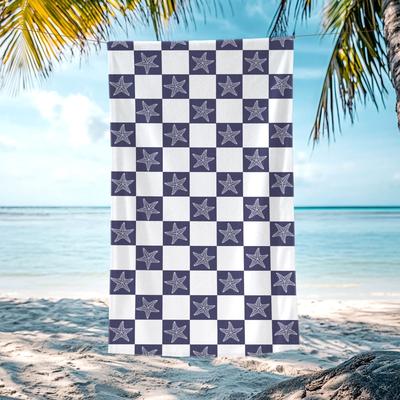 JML "Starfish Checkered Beach Towel, Lightweight Quick Dry Swimming Towel 30""x60"""