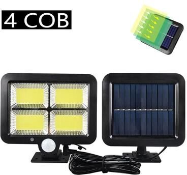 Uplifted Goods Solar Outdoor Motion Sensor Wall Light With Adjustable COB LED Split Design 4 Cob
