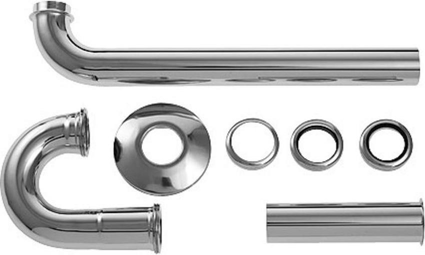Duravit WT-afvoerbuis met sifon, 1 1/4 inch, chroom