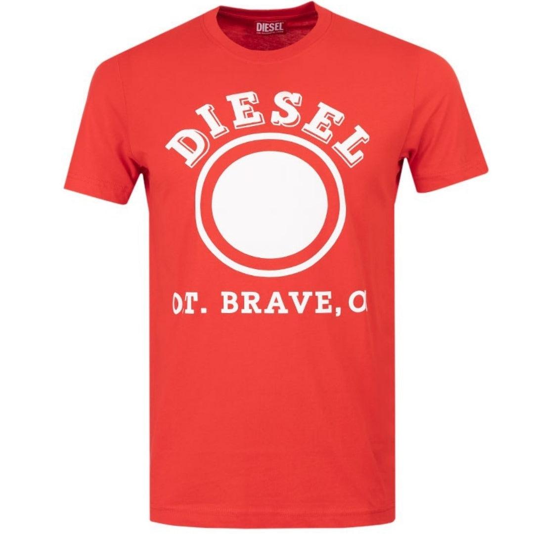 Diesel 1976 Varsity Logo Racing rood T-shirt