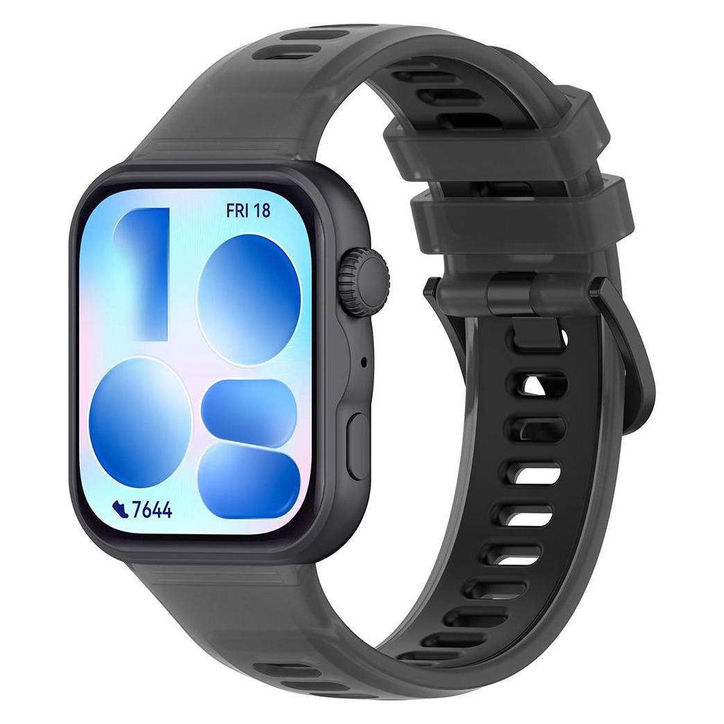 Techsuit - Watchband (W084) - Huawei Watch Fit 3 / Fit 4 / Fit 4 Pro / Fit 5 / Fit 5 Pro - Black (Silicone) (70091215)
