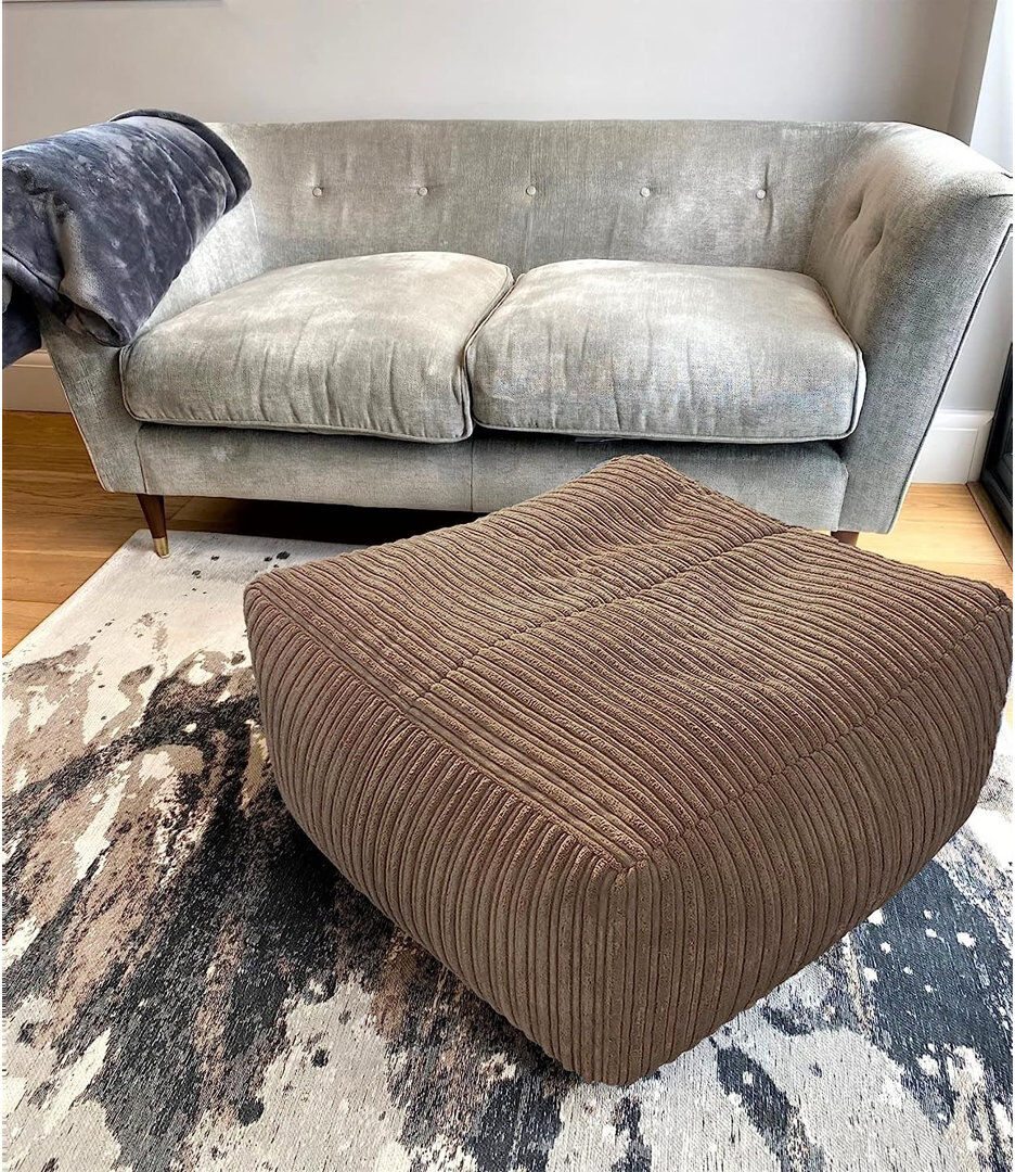 Fairmont Park Baltzer 68cm Wide Square Pouffe Ottoman Brown 38cm H X 68cm W X 68cm D