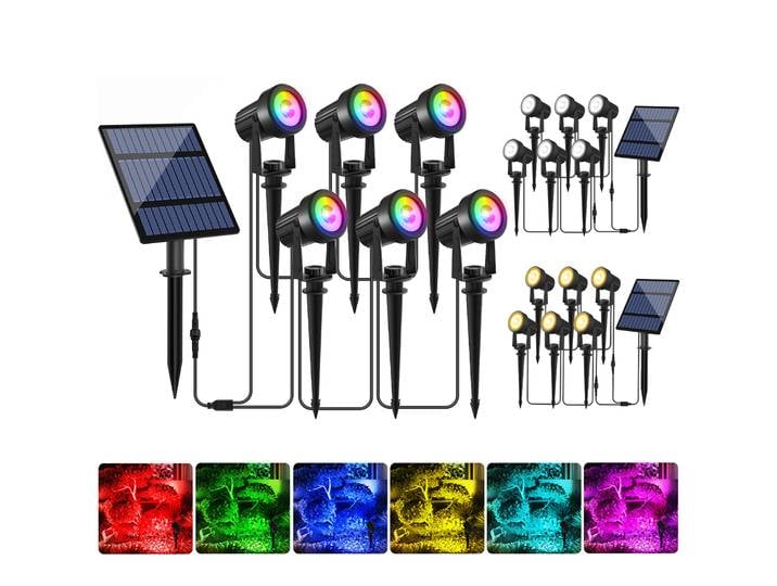 RGB/3000K/6000k lumière de jardin solaire projecteur d'énergie solaire extérieure IP65 étanche applique murale lampe de pelouse pour cour pelouse passerelle