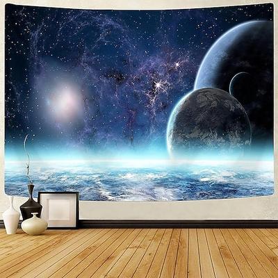 Astronauten-Weltraum-Wandteppich, Galaxie, Planet, Universum, Sci-Fi-Ästhetik, Raumdekoration für Schlafzimmer, Wohnzimmer, Studentenwohnheim, große Stoffkulisse