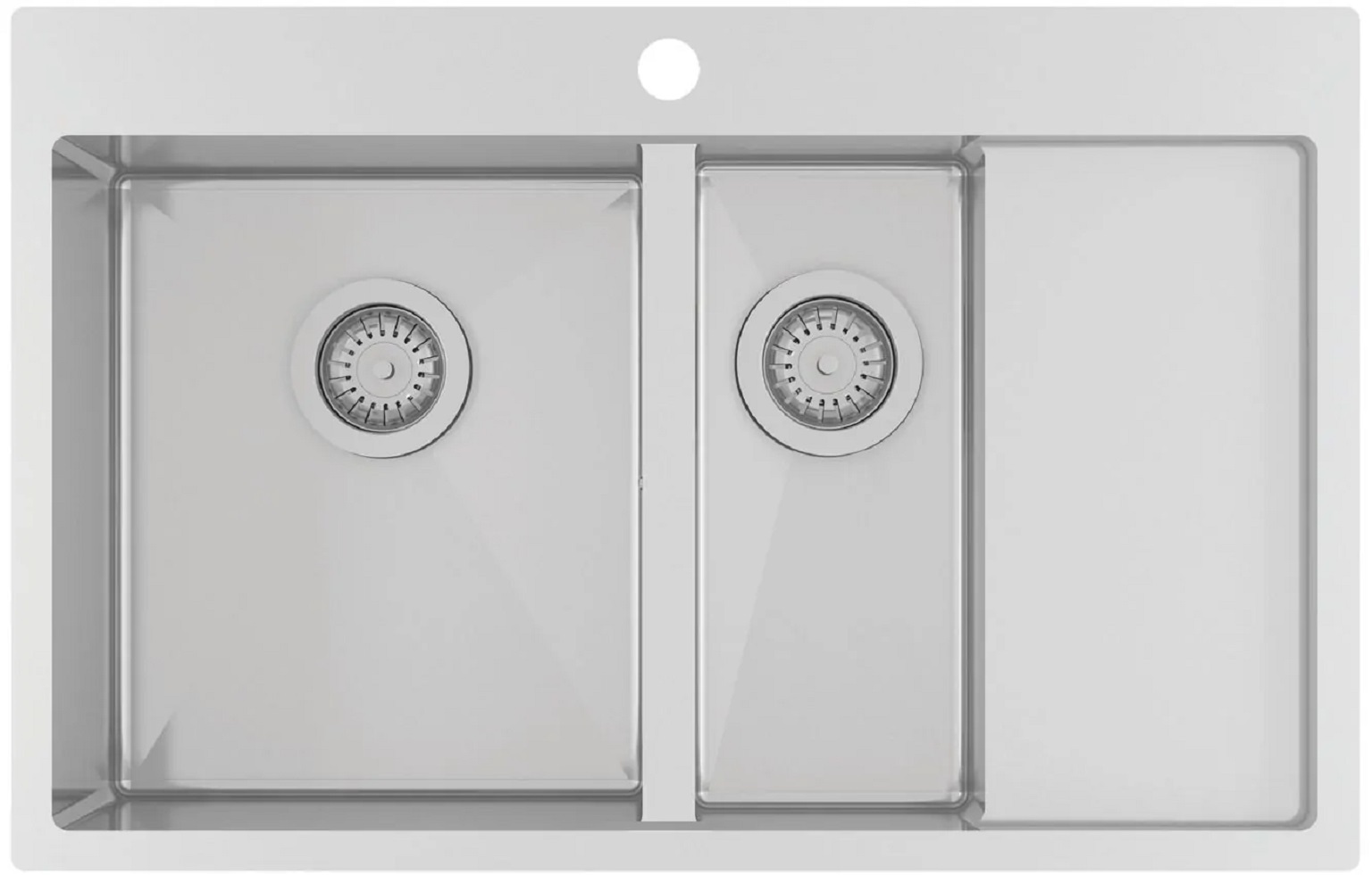 Gurari Edelstahlspüle LUN151N-L 780x500 mm Doppelte Becken Exklusive Designspüle