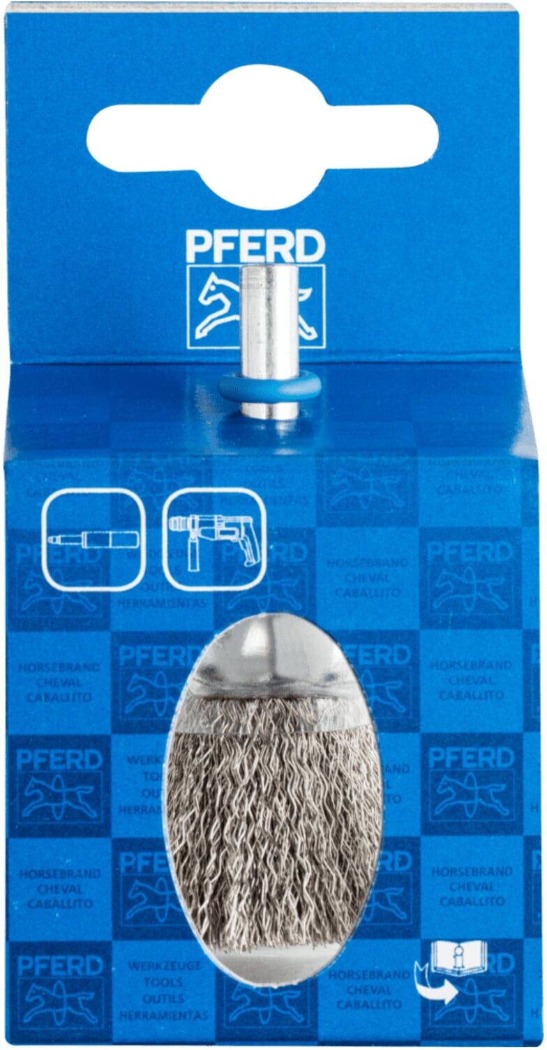 PFERD TOOLS POS Pinselbürste ungezopft PBU Ø20mm Schaft-Ø6 mm Edelstahl-Draht-Ø0,20 (43704015)