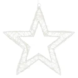 ECD Germany LED Weihnachtsstern 50 cm, 1440 warmweiße LEDs, Timer, IP44 wasserdicht, Metall Leuchtstern zum Aufhängen, Weihnachtsdeko Innen/Außen