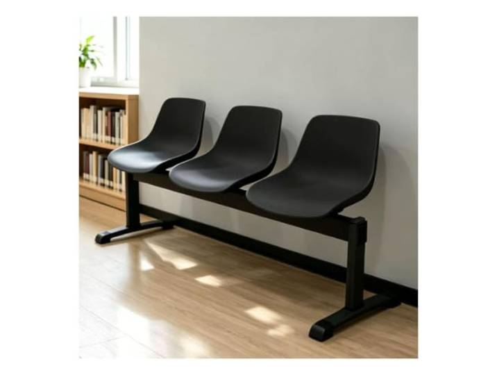 YPIOUREN Esszimmer Stühle, Stuhl Esszimmer, Plastikstuhl Bequem Stützende Rückenlehne, Metallrahmen, 400 Kg Tragkraft, Schmutzabweisend und Leicht zu Reinigen(Black)