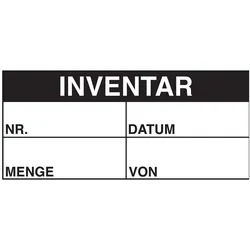Brady, Etikettenrolle, B-500, BESCHRIFTBARE Inventar-Etiketten, Vinylgewebe, Schwarz auf weiss, 38 x 16 mm, Beschrif
