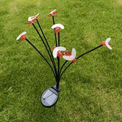 Uplifted Finds 8 LED Solar Bee Garden Lights   Warm White Outdoor Decorative Bee String Lamp For Yard & Pathway 2 Pcs