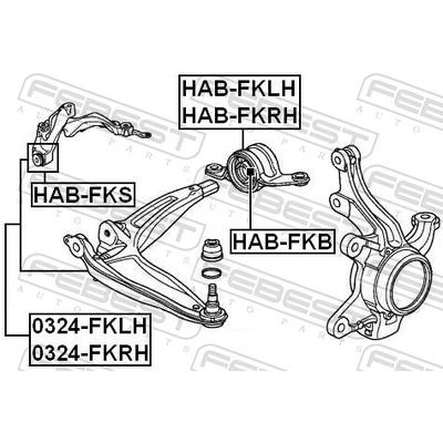 FEBEST Lenker, Radaufhängung 0324-FKLH vorne links für HONDA
