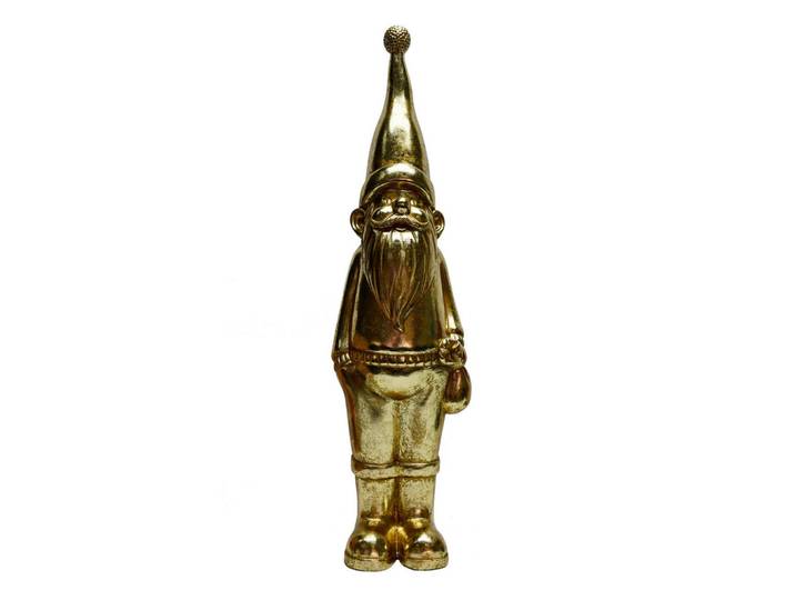 X-Mas Wichtel, Goldfarben, Kunststoff, Uni, Gnom, 21.5x80.5x18 cm, Kunsthandwerk, zum Stellen, handgemacht, handgemalt, Dekoration, Weihnachtsdekoration, Winterdeko, Weihnachtsfiguren