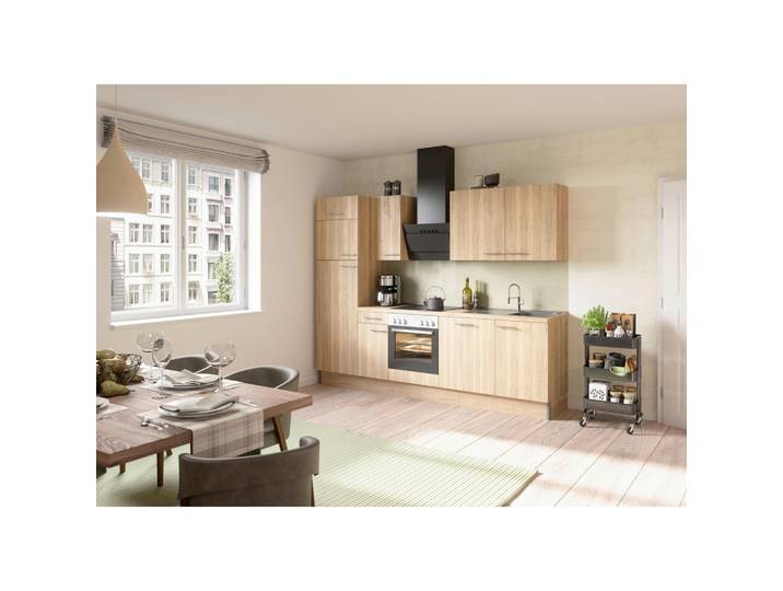Optifit Küchenleerblock, Eiche, 1 Schublade(n) Schubladen, seitenverkehrt montierbar, nur wie online abgebildet bestellbar, 270 cm, Made in Germany, DIN EN ISO 14001, DIN EN ISO 50001, DIN EN ISO 9001, Zusatzausstattung erhältlich, höhenverstellbare Füße, Küchen, Küchenzeilen & Küchenblöcke, Küchenzeilen ohne Geräte