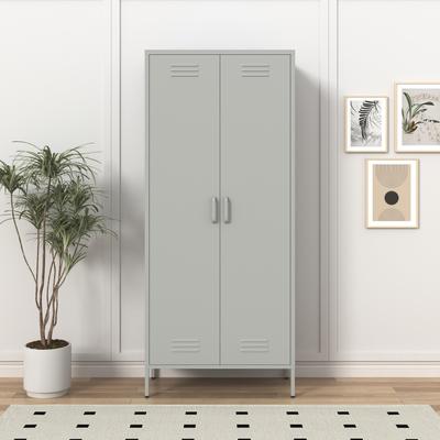 Drehtürenschrank OTTO HOME "Kleiderschrank Schrank Metallschrank Mehrzweckschrank Siena Spind", grau, B:80cm H:185cm T:40cm, Metall, Schränke, Drehtürenschrank, in der Höhe verstellbar, abschließbar Topseller Otto´s Choice