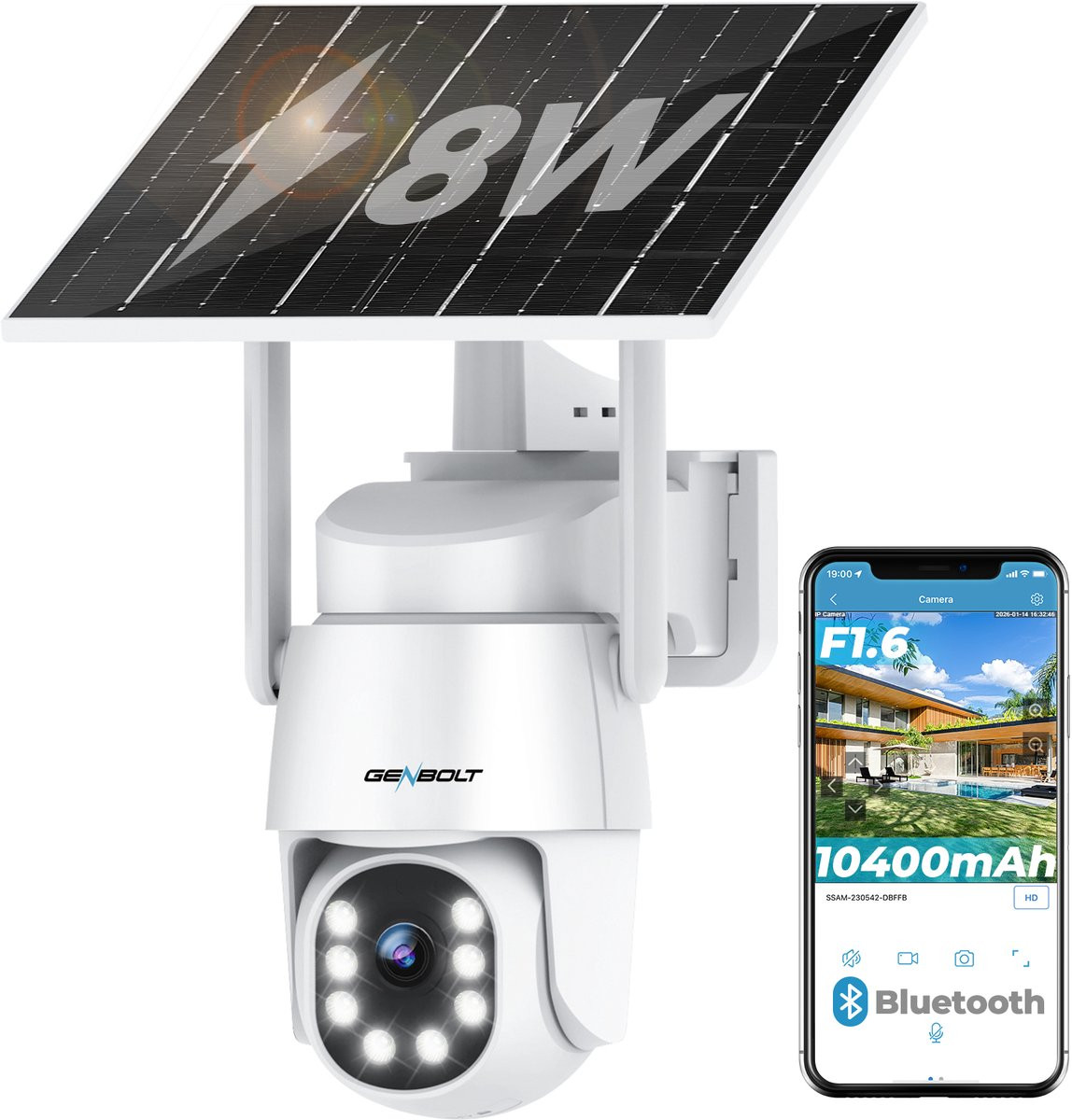 GENBOLT 2K 4G LTE draadloze beveiligingscamera met zonne-energie en simkaart