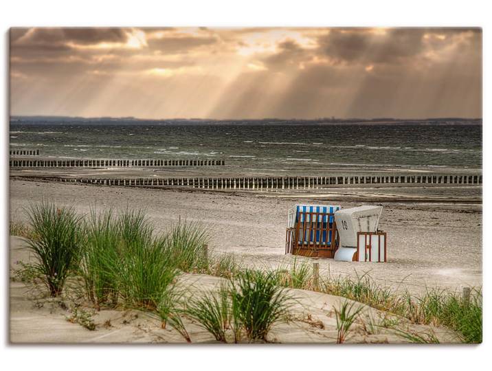 Wandbild ARTLAND Schwarzer Busch Strand auf Insel Poel , beige (farbe bild(er): naturfarben), B:90cm H:60cm, Bilder, Wandbild, als Alubild, Leinwandbild in verschied. Grössen