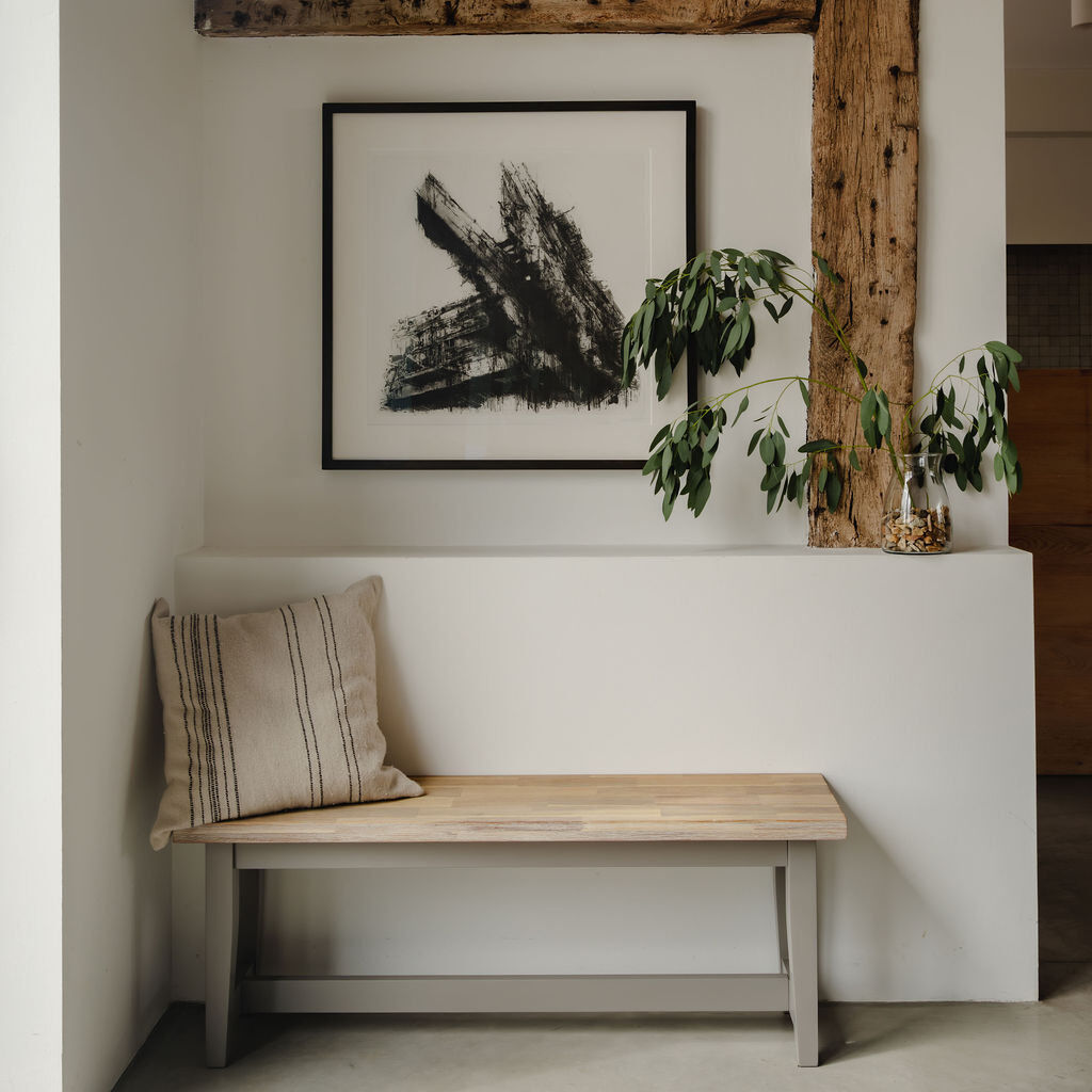 Fernleaf Doria Upholstered Bench Dove Grey H44.8 x W120 x D32cm