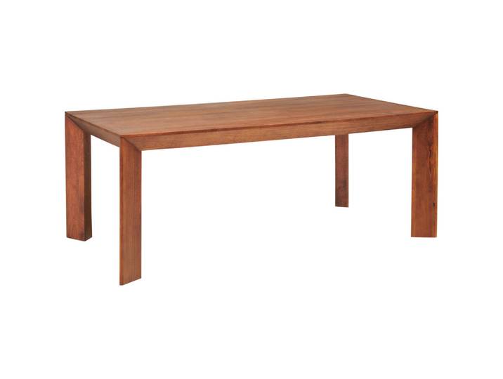 Mid.you Esstisch, Dunkelbraun, Holz, Mangoholz, massiv, Holz, rechteckig, A-Form, 100x76x200 cm, Holzmöbel, Holztische, Esstische Holz
