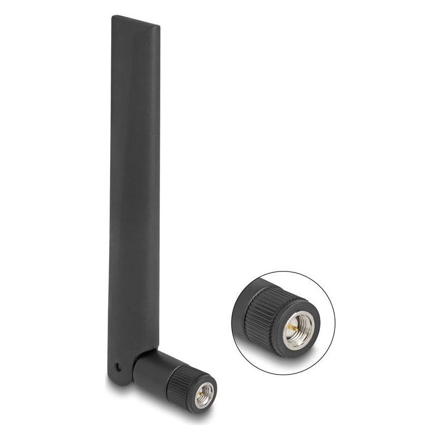 Delock WiFi 6E Antenne SMA Stecker 3 dBi omnidirektional mit Kippgelenk schwarz (WLAN) (88399)