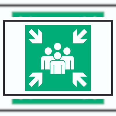 HB-Druck Sammelstelle Symbol Schild A1 Rückseite selbstklebend