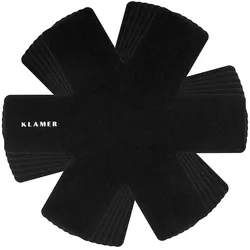 KLAMER Pfannenschoner Filz 6er Set, Stapelschutz mit Anti-Rutsch-Unterlage, Topfuntersetzer aus recycelten PET-Flaschen, zum Schutz von Pfannen, Töpf...