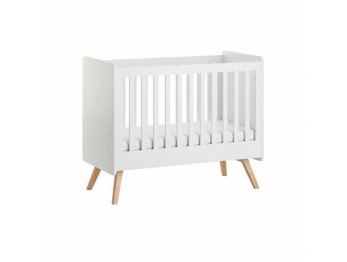 Petits-meubles Gitterbett 60/120 Vintage Weiß, Holzwerkstoff, 60x120 cm, Baby- und Kindermöbel, Babyzimmer, Babybett, Gitterbett
