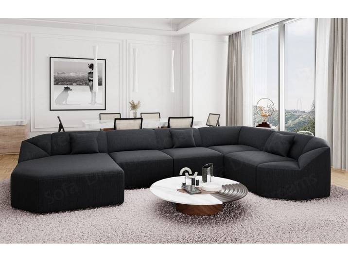 Wohnlandschaft Cabrera U-Form aus Stoff