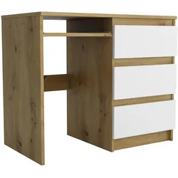 SCHREIBTISCH ANGULO 90x50x76 cm Bürotisch Computertisch, Eiche Artisan