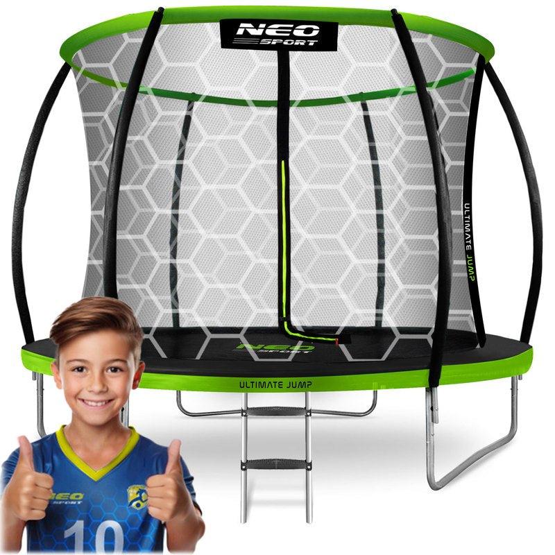 Gartentrampolin, 312 cm Durchmesser - Mit Sicherheitsnetz und Leiter - Maximale Belastung: 150 kg