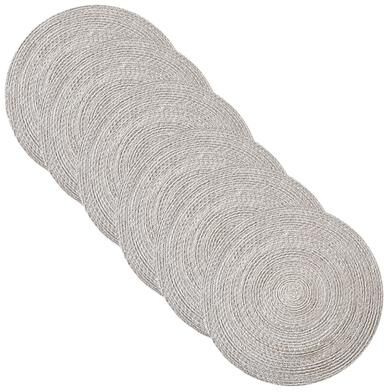 "Sweet Home Collection Two Tone Cotton 15"" Round Woven Placemats Sets (Set of 4 or 6)"