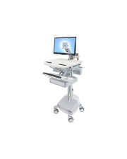 Ergotron StyleView Wagen für LCD-Display/Tastatur/Maus/CPU/Notebook/Barcodescanner offene Architektur medizinisch Aluminium verzinker Stahl hochwertiger Kunststoff Grau weiß Polished Aluminum Bildschirmgröße: bis zu 61 cm 24 Zoll Ausgang: Wechselstrom 230 (SV44-1211-2)